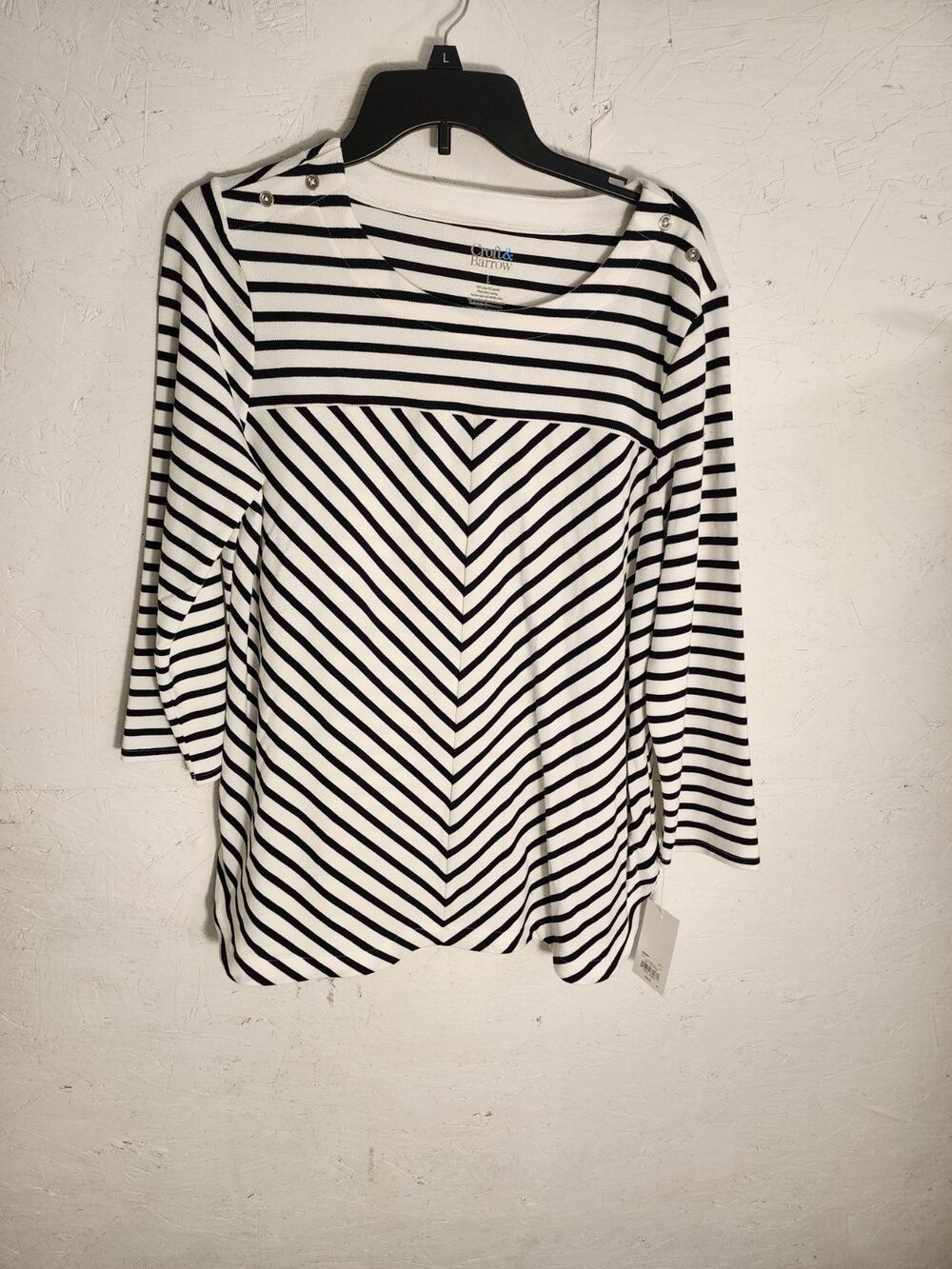 Women's Croft Barrow Long Sleeve Blouse - Size L Multicolor NWT Retails $36.00